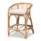 Baxton Studio Maverick Modern Bohemian White Fabric Upholstered and Natural Brown Rattan Counter Stool 203-12591 - alternate 10